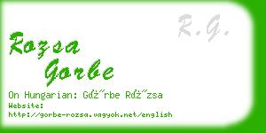 rozsa gorbe business card